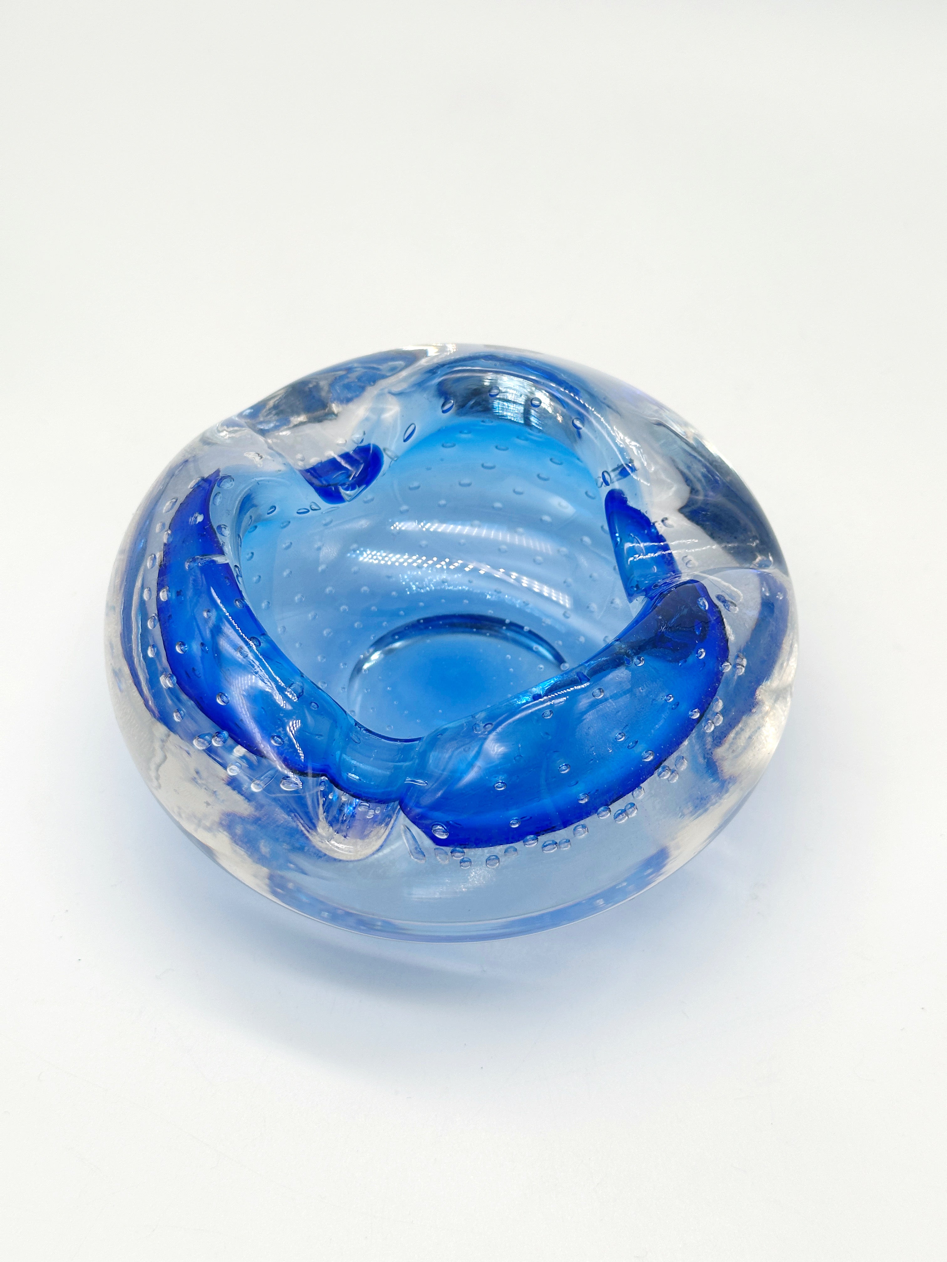 Vintage Murano Glas Schale in Blau