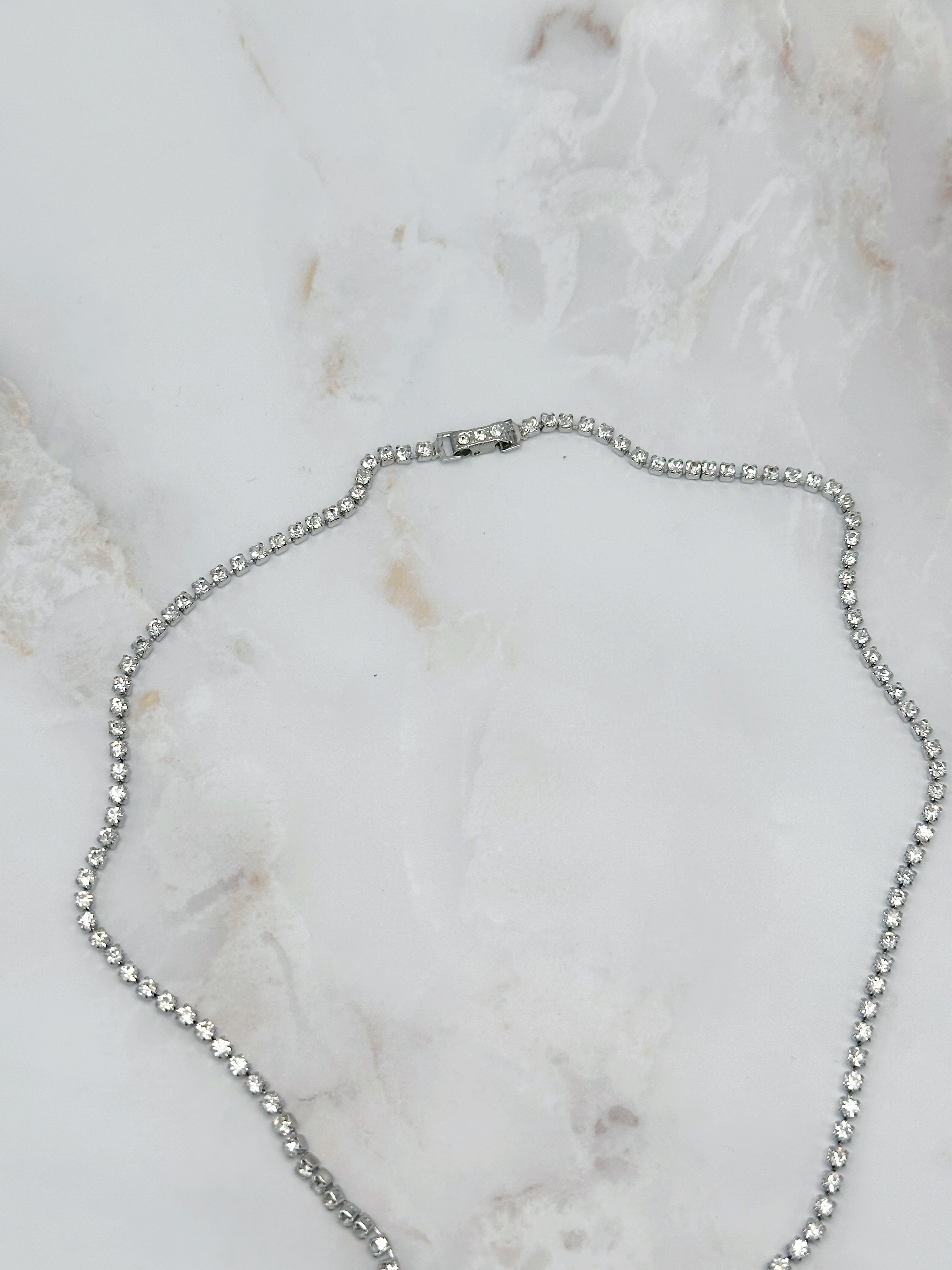 Funkelndes Vintage Collier mit Strass-Fransen