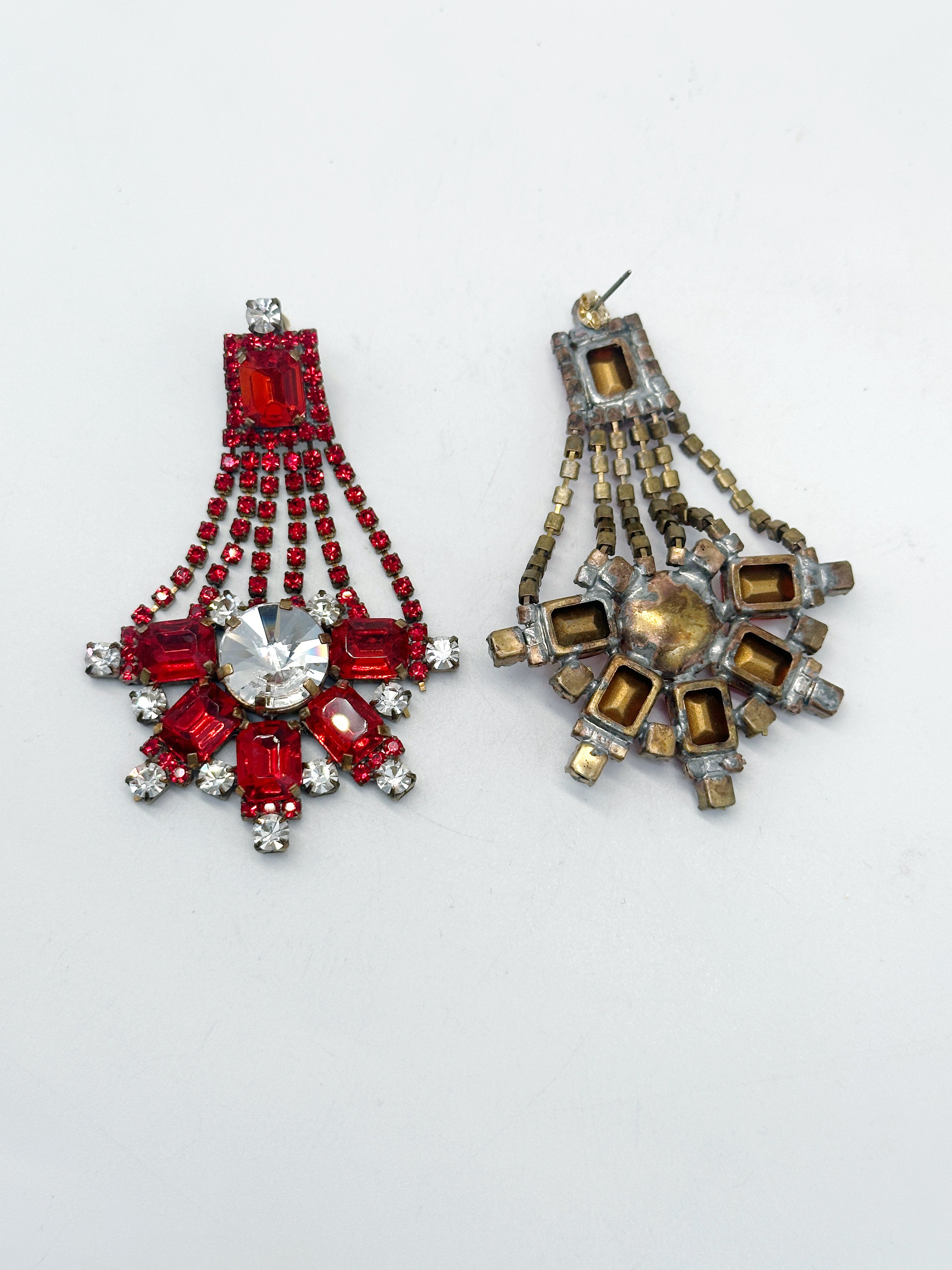 Prächtige Gablonzer Statement Ohrringe Kristall