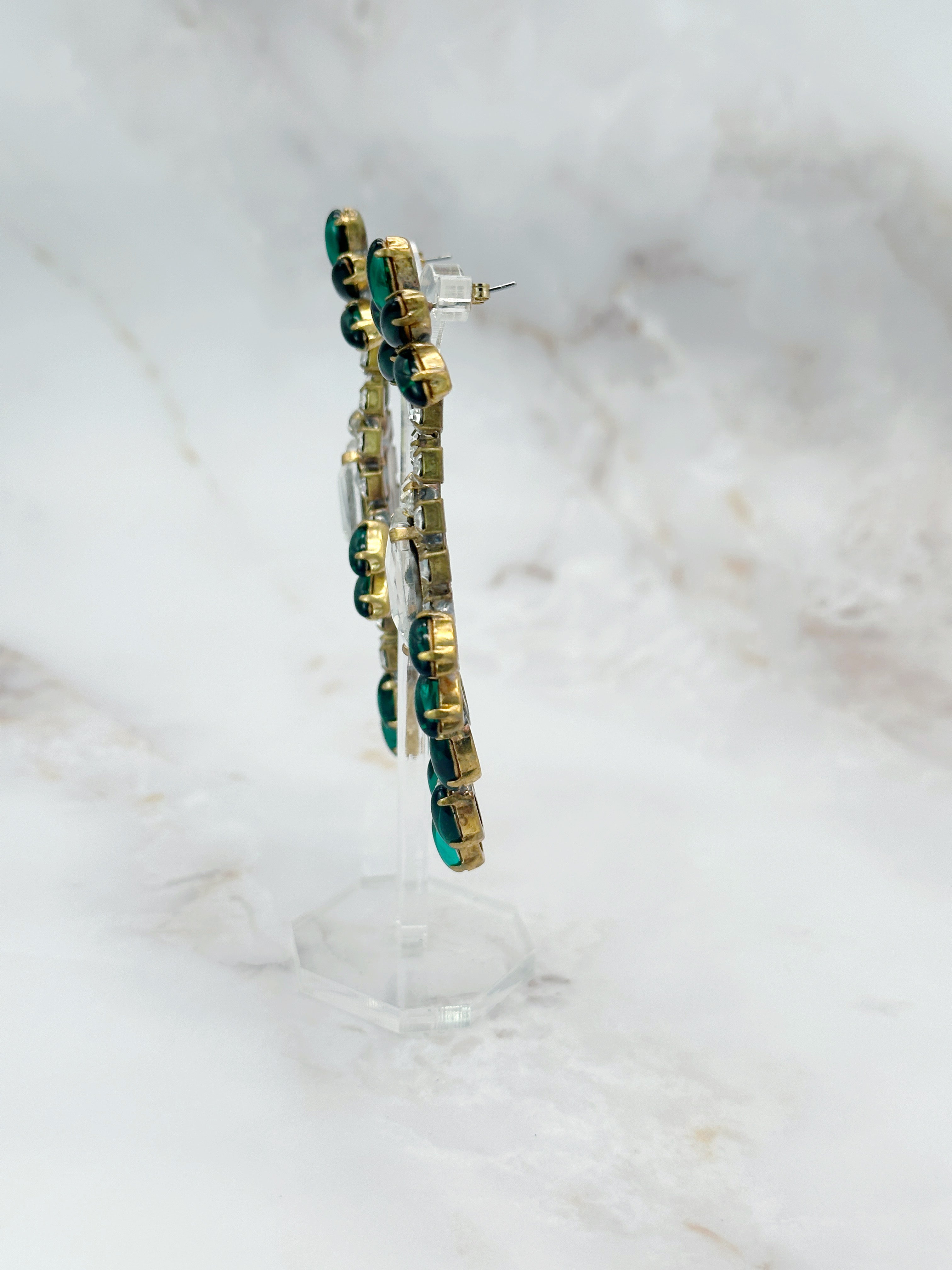 Elegante Vintage Chandelier Ohrringe mit böhmischen Glaskristallen