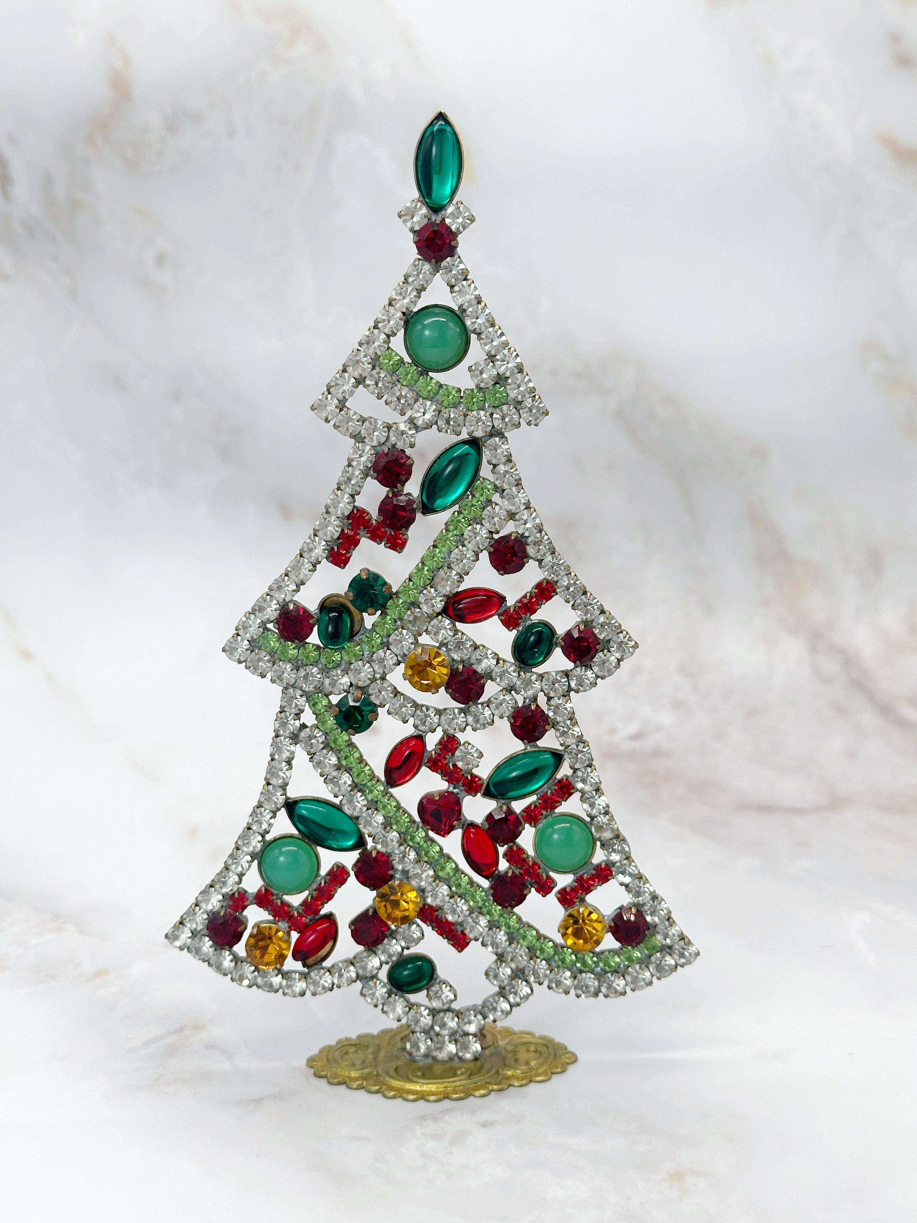 Prächtiger Gablonzer Christbaum aus Strass & Kristall