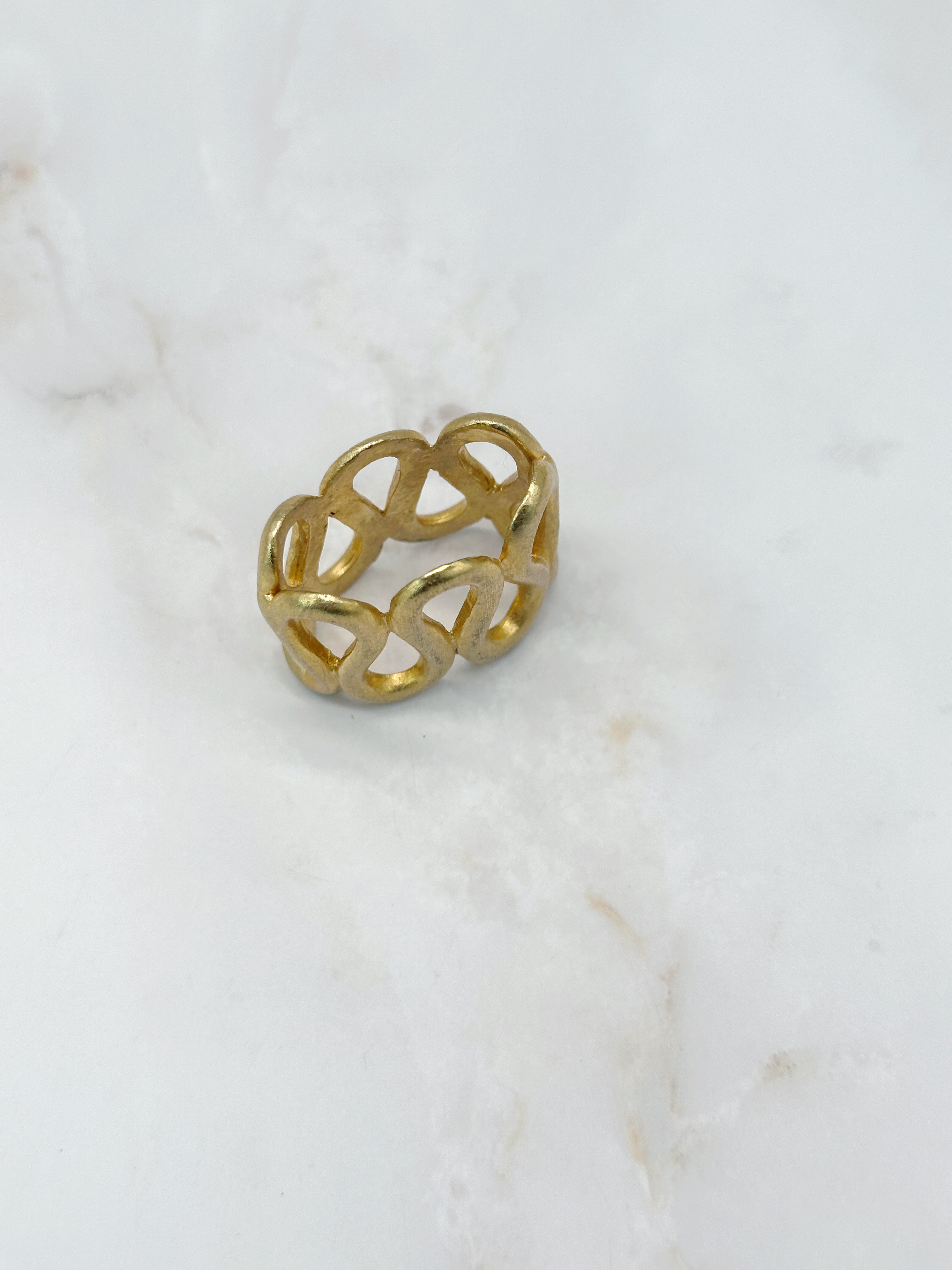 Vintage Tuchring in Schlingenform, vergoldet