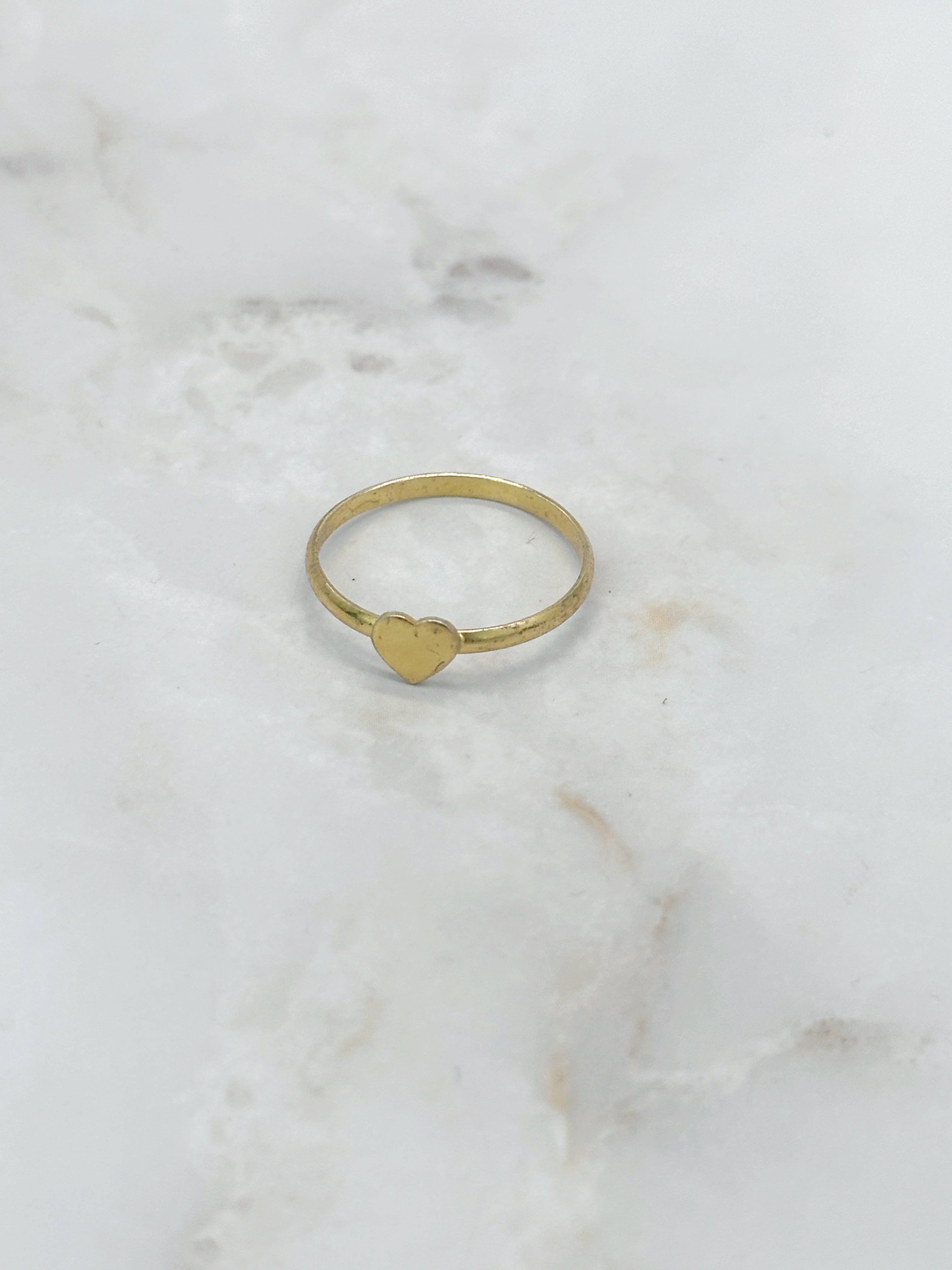 Minimalistischer Herzring aus vergoldetem 925 Silber