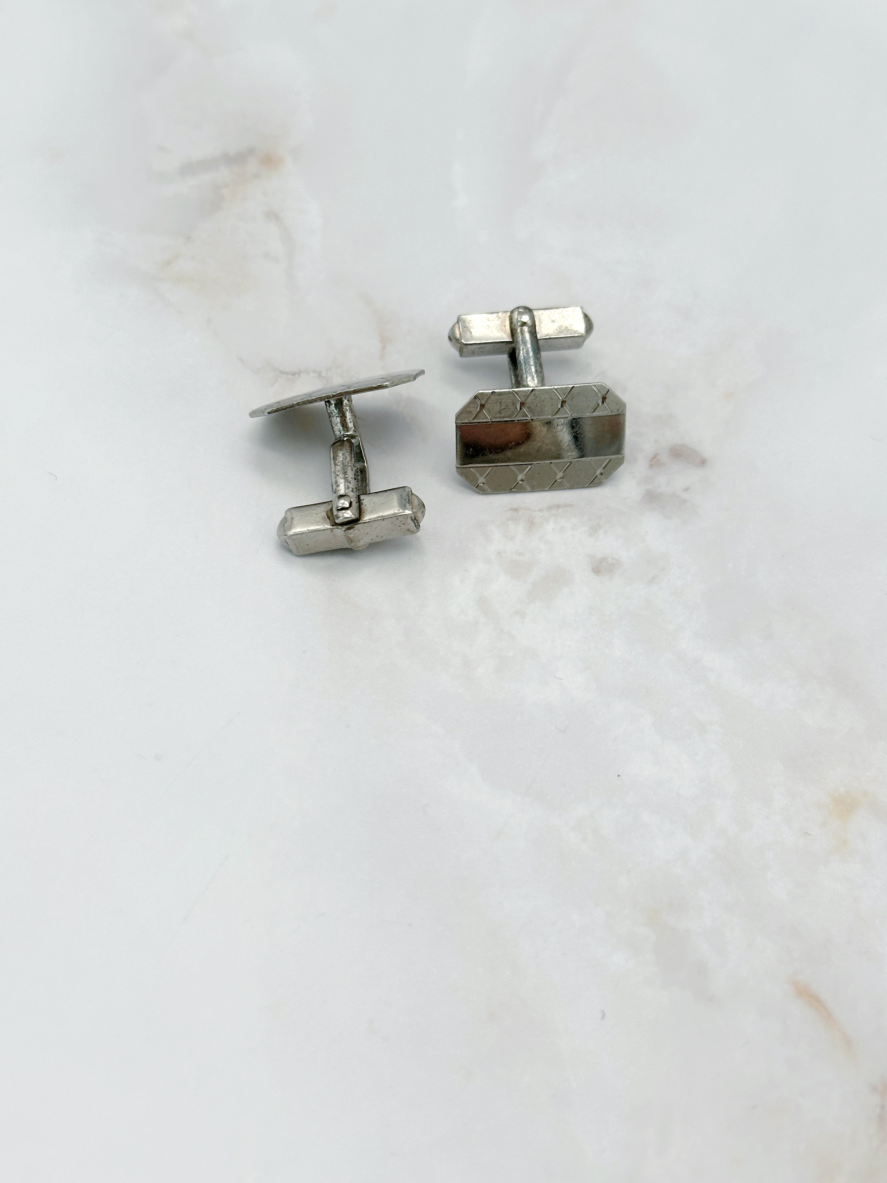 Art-Déco-Manschettenknöpfe aus 925 Silber